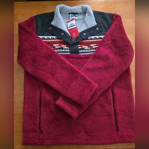 NWT Spyder Men's Wyre Half Snap Fleece Jacket in Red and Black Size XL